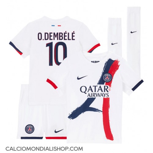 Maglie da calcio Paris Saint-Germain Ousmane Dembele #10 Seconda Maglia Bambino 2024-25 Manica Corta (+ Pantaloni corti)